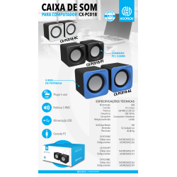 CAIXA DE SOM 5W USB P2 CX-PC018PT HOOPSON