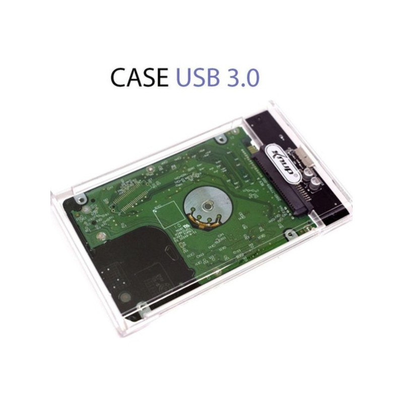 GAVETA CASE TRANSPARENTE HD 2,5' SATA USB 3.0 KP-HD012 KNUP