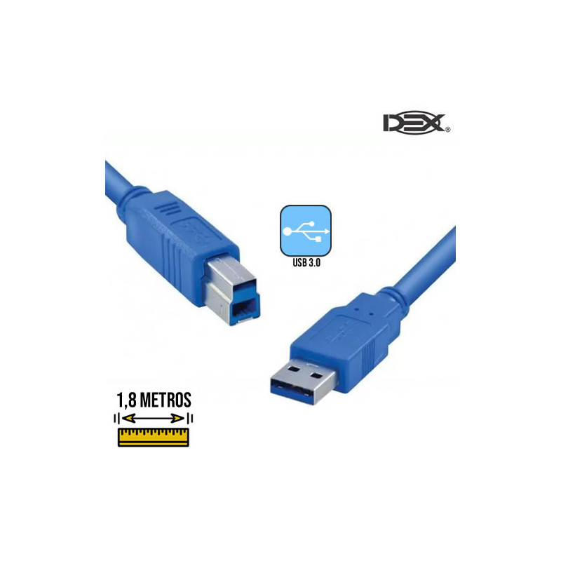 CABO DE IMPRESSORA USB 3.0 1,8M A MACHO X B MACHO C/ FILTRO C-318 DEX