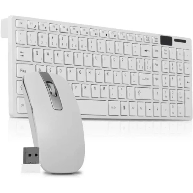 TECLADO E MOUSE S/ FIO BRANCO LEY-171 LEHMOX