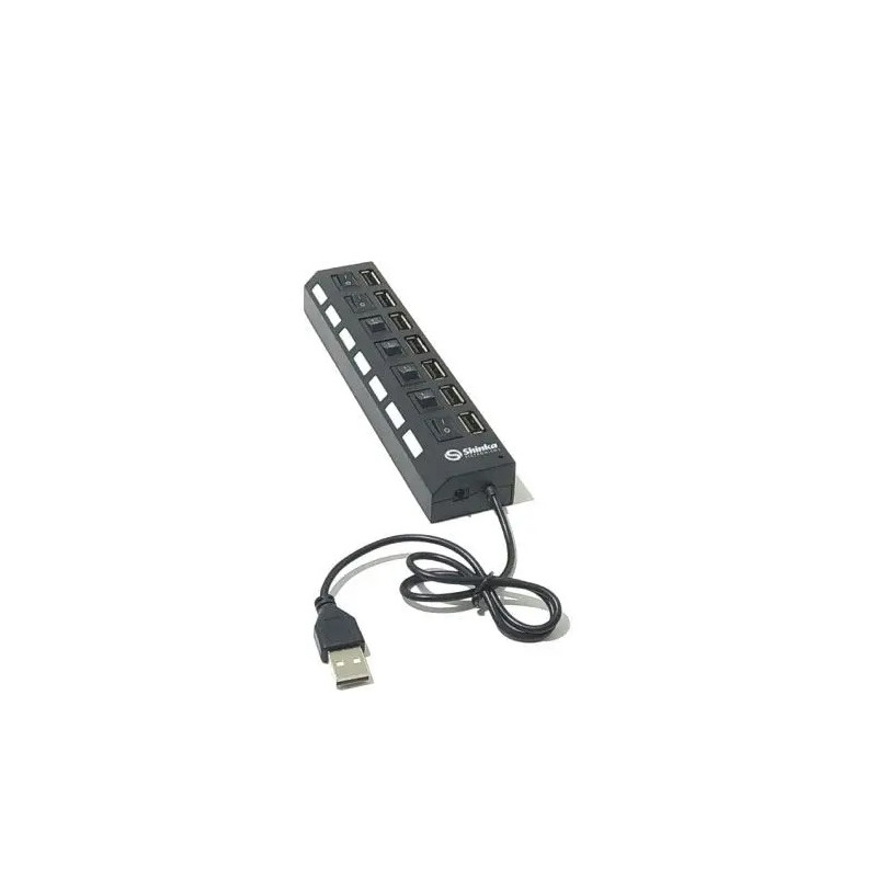 HUB USB 7 PORTAS S/ FONTE C/ LIGA/DESLIGA