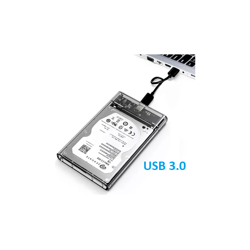 GAVETA CASE TRANSPARENTE HD 2,5' SATA USB 3.0 ECASE-300 INFOKIT