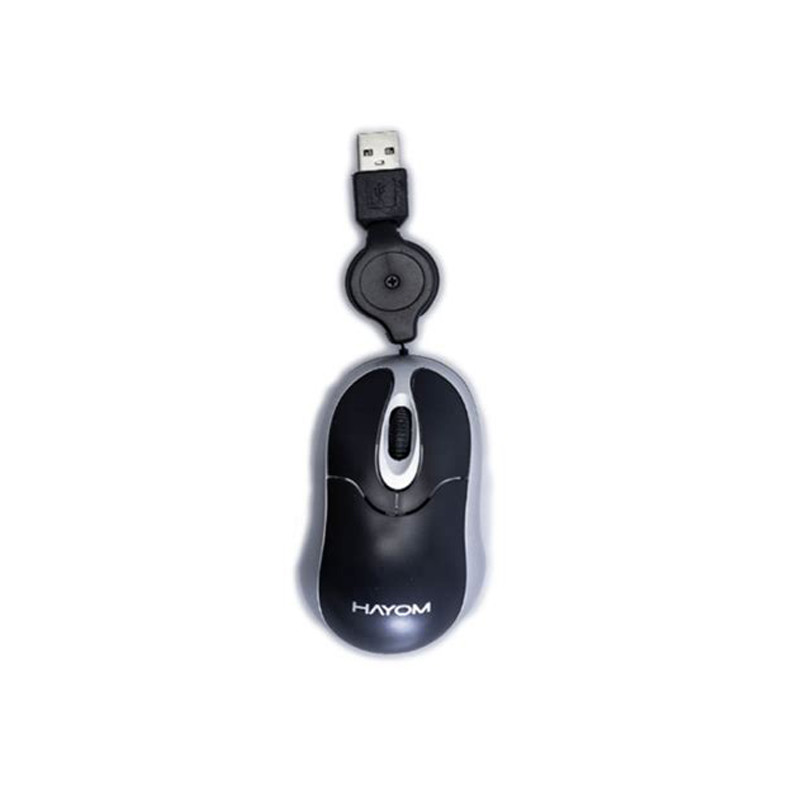MOUSE OFFICE COM FIO RETRÁTIL 2 BOTÕES MU2915 HAYOM