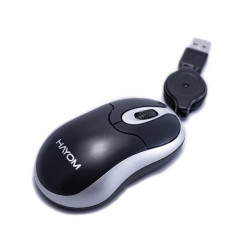 MOUSE OFFICE COM FIO RETRÁTIL 2 BOTÕES MU2915 HAYOM